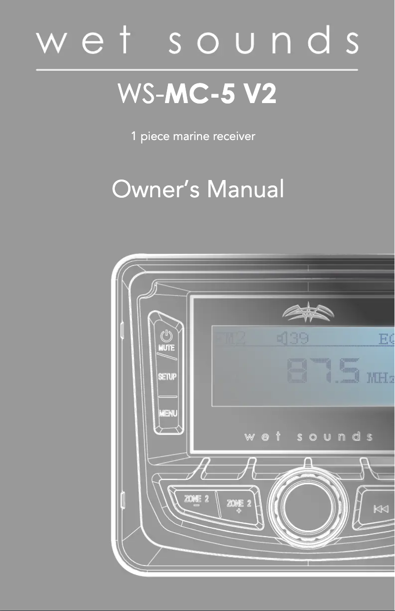 Page n°1 - Manuel utilisateur Wet Sounds WS-MC-5