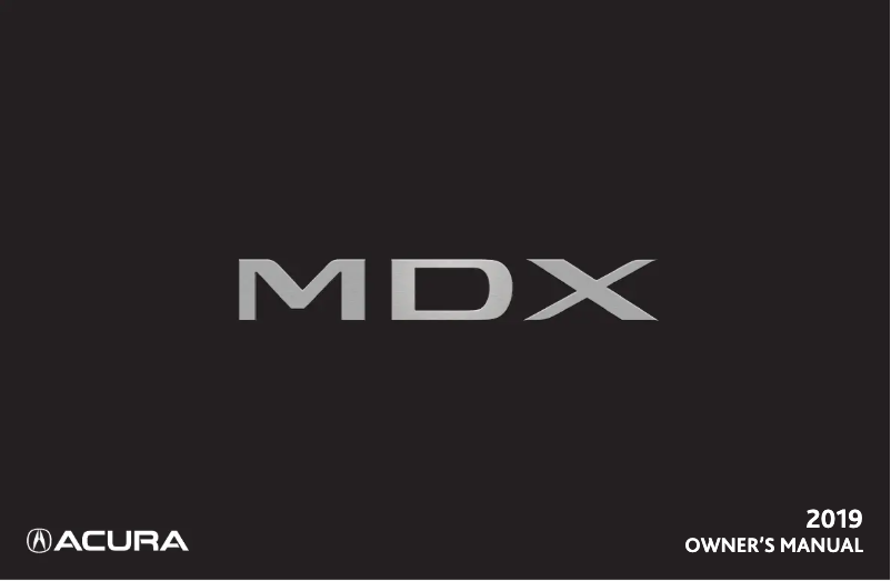Page n°1 - Manuel utilisateur Acura MDX (2019)
