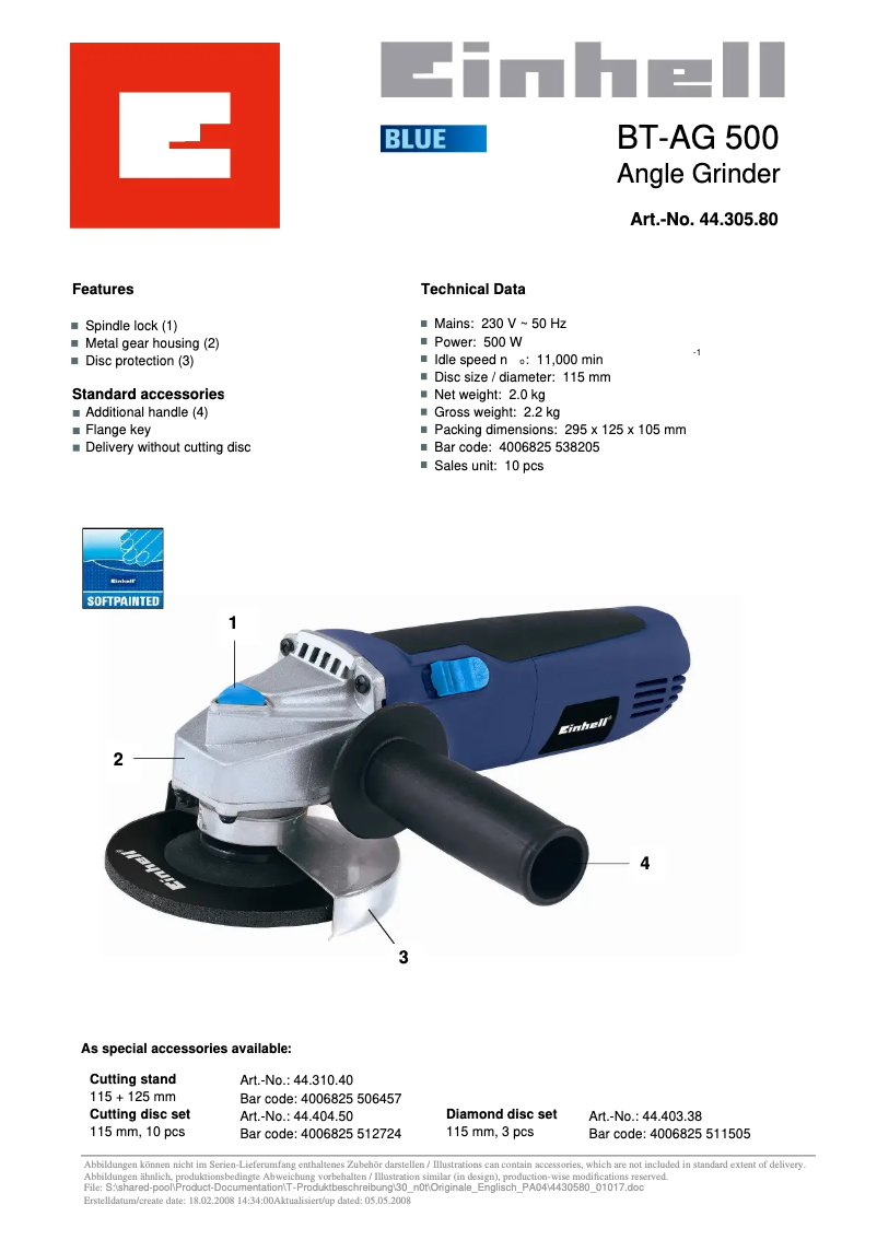 Image de la première page du manuel de l'appareil BT-AG 500