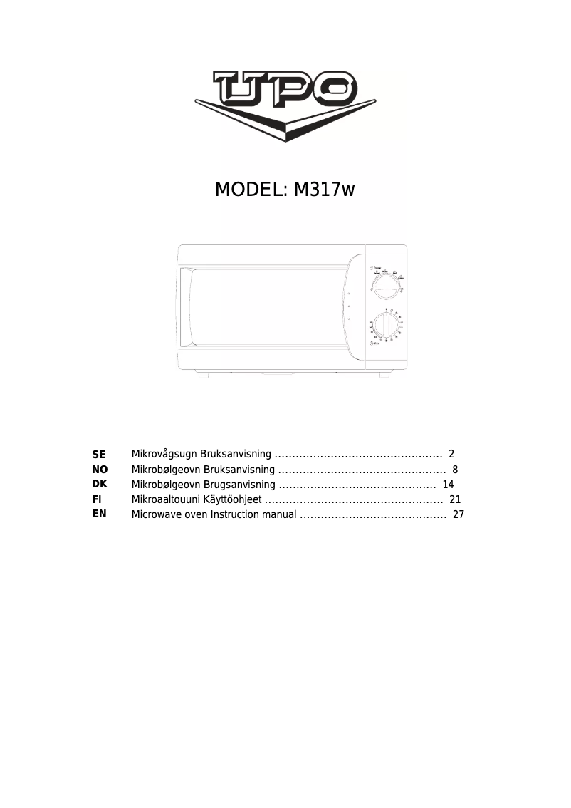 Page n°1 - Manuel utilisateur UPO M317w