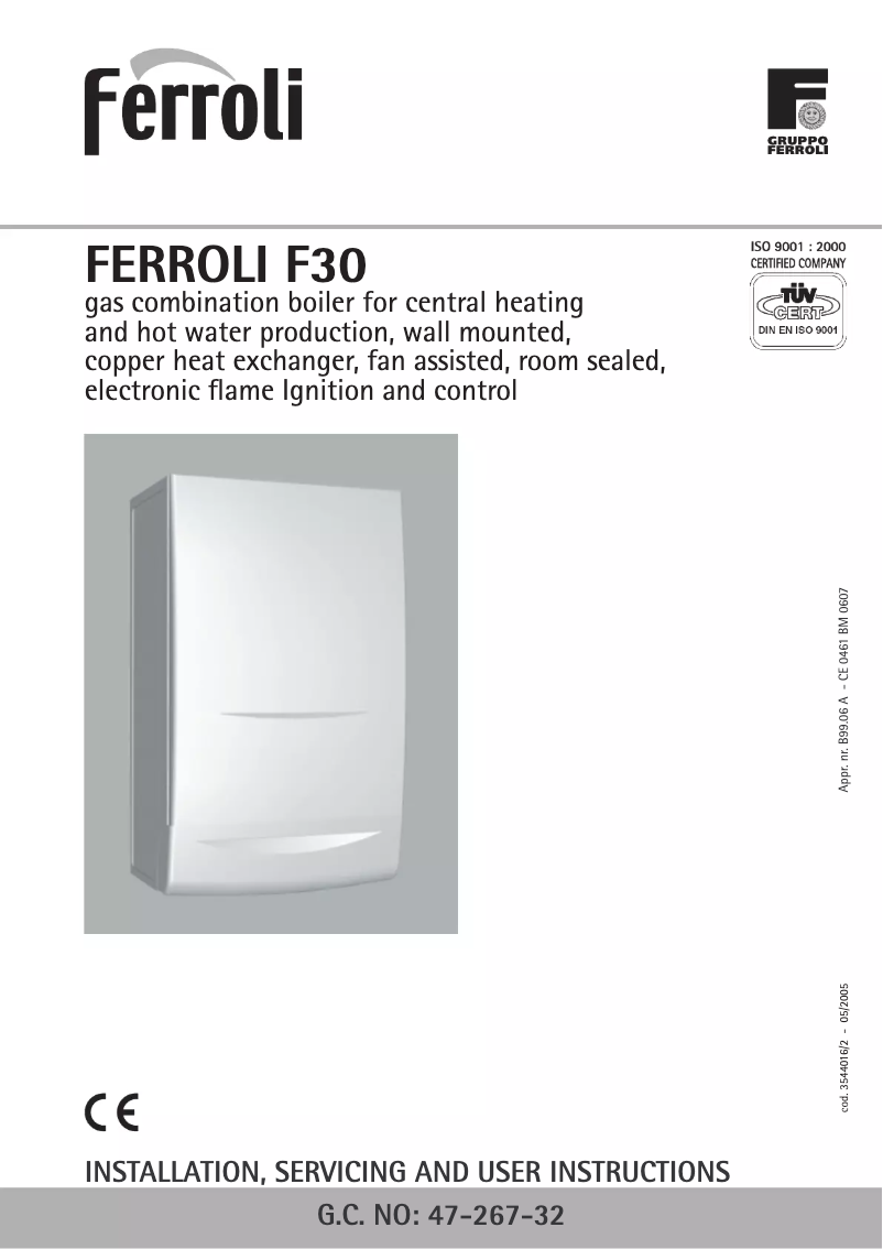 Page n°1 - Manuel utilisateur Ferroli F30