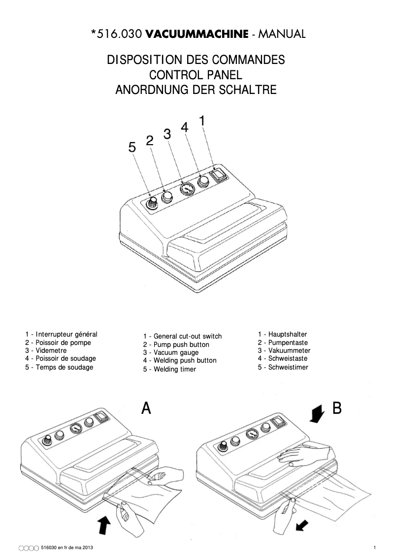 Page 1 de la notice Manuel utilisateur Emga 516030