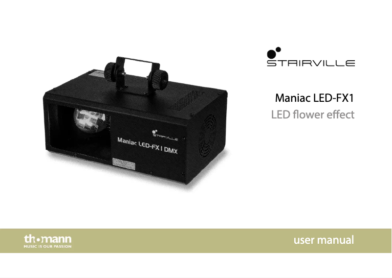 Page 1 de la notice Manuel utilisateur Stairville Maniac LED-FX1