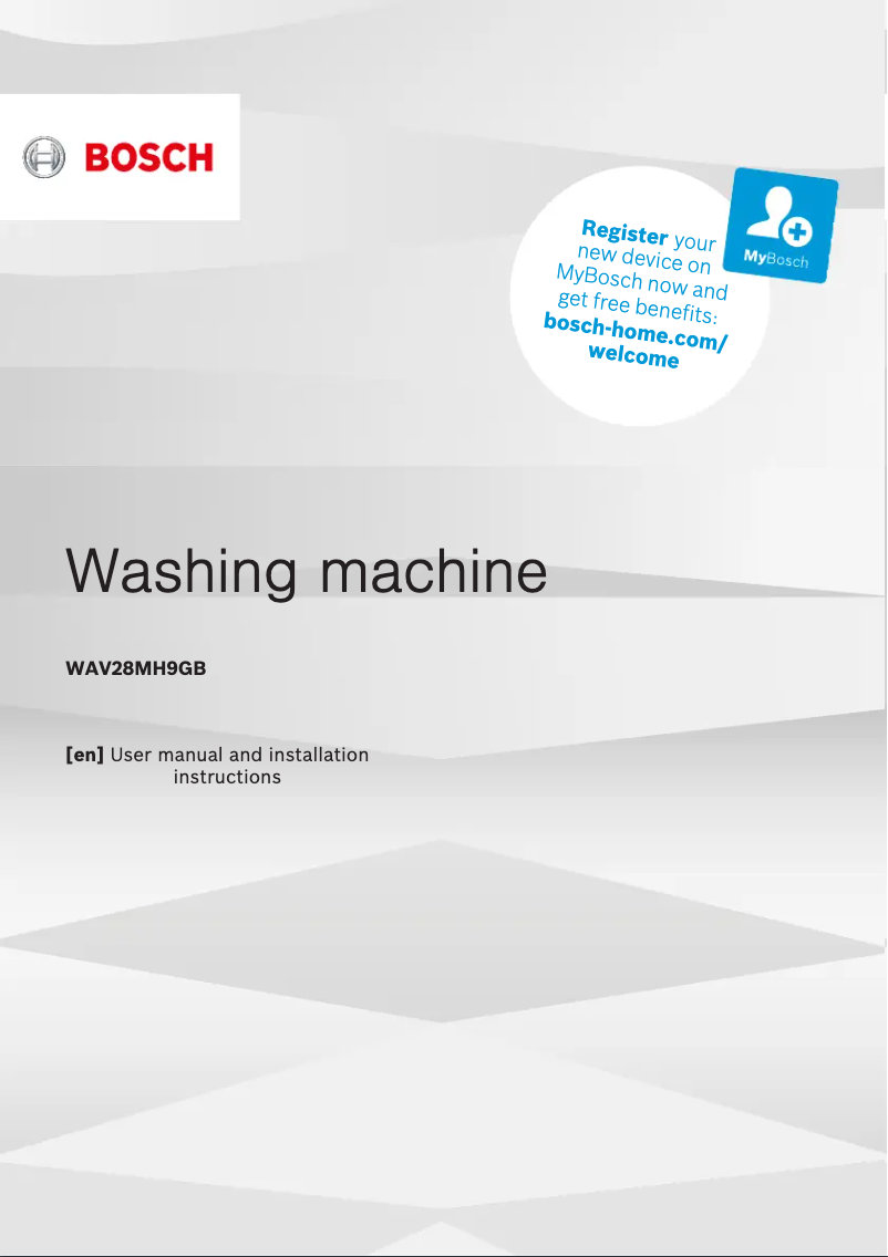 Página 1 del manual Manual de usuario Bosch WAV28MH9GB