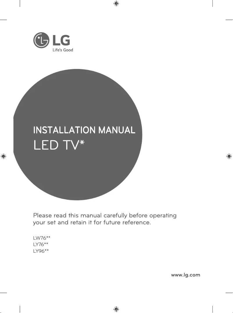 Página 1 del manual Guía de instalación LG 32LY760H