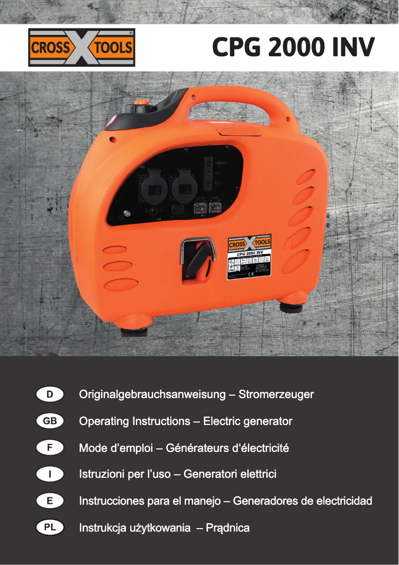 Image de la première page du manuel de l'appareil CPG 2000 INV