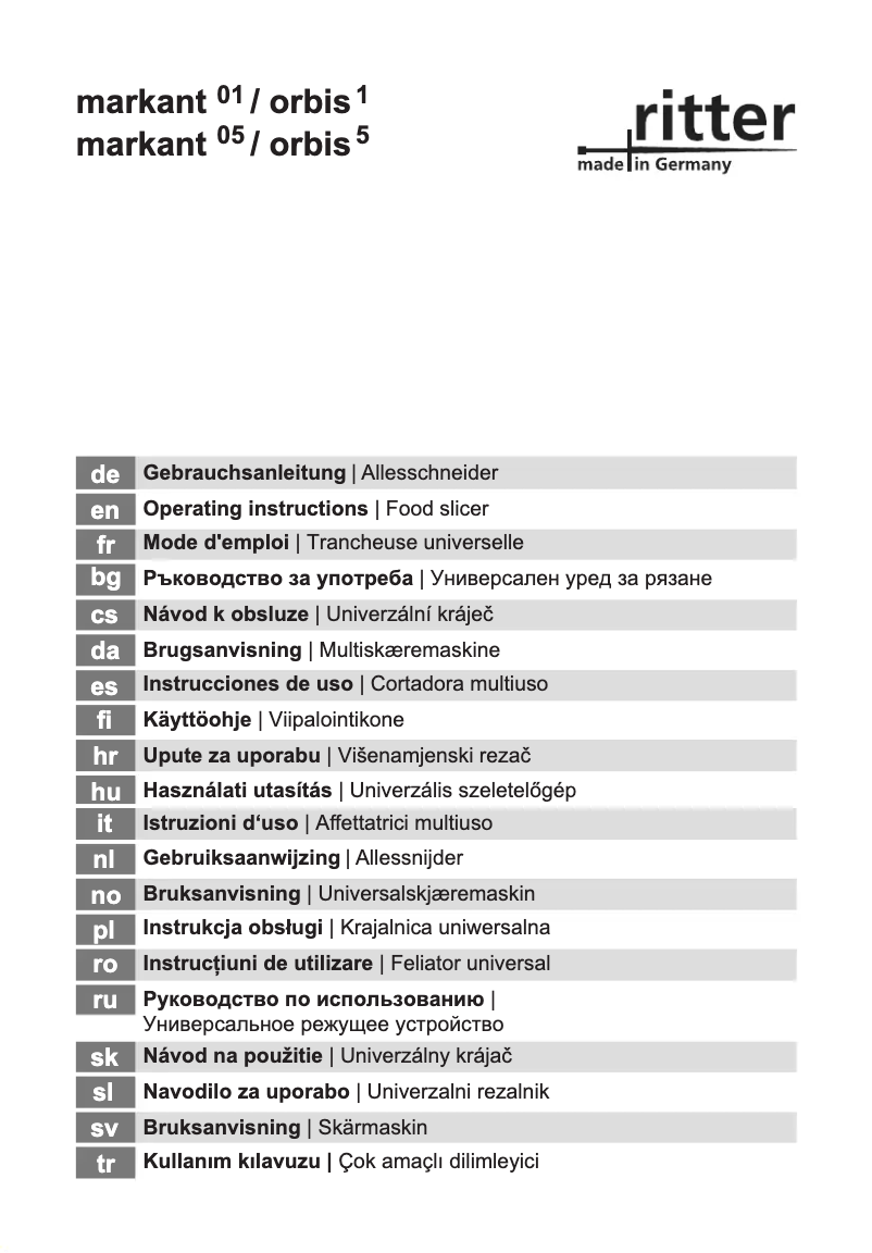 Page 1 de la notice Manuel utilisateur Ritter Markant 01