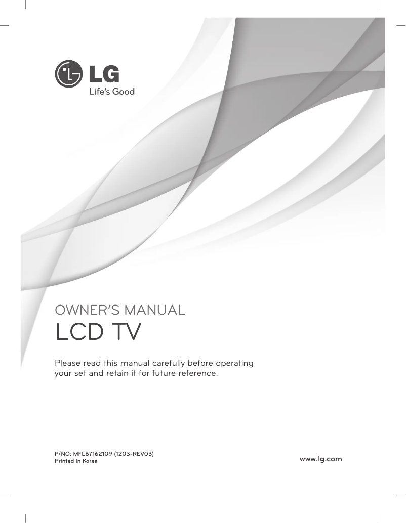 Page 1 of the manual User Manual LG 37LD462B
