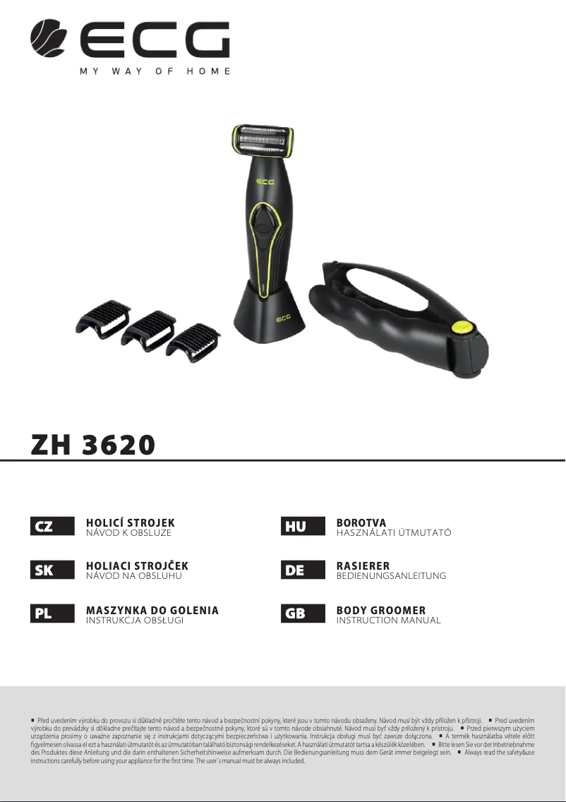 Image de la première page du manuel de l'appareil ZH 3620