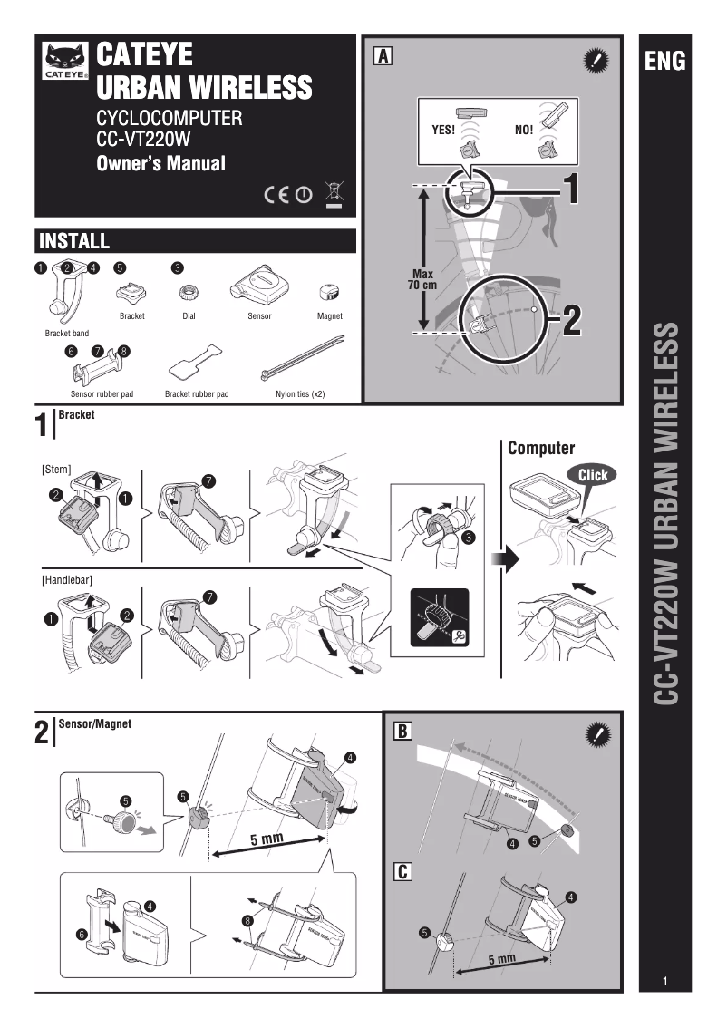Image de la première page du manuel de l'appareil Urban CC-VT220W
