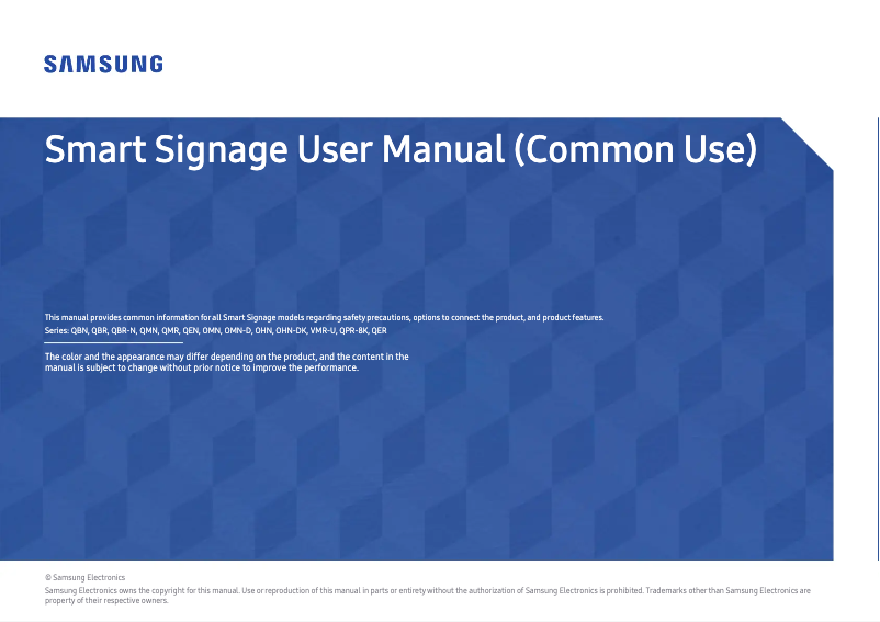 Page n°1 - Manuel utilisateur Samsung LH49QBREBGCXZA
