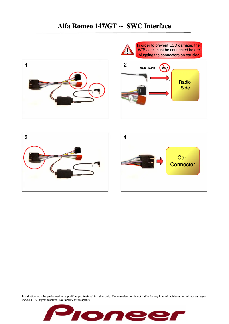 Page n°1 - Manuel utilisateur Pioneer CA-R-PI.017