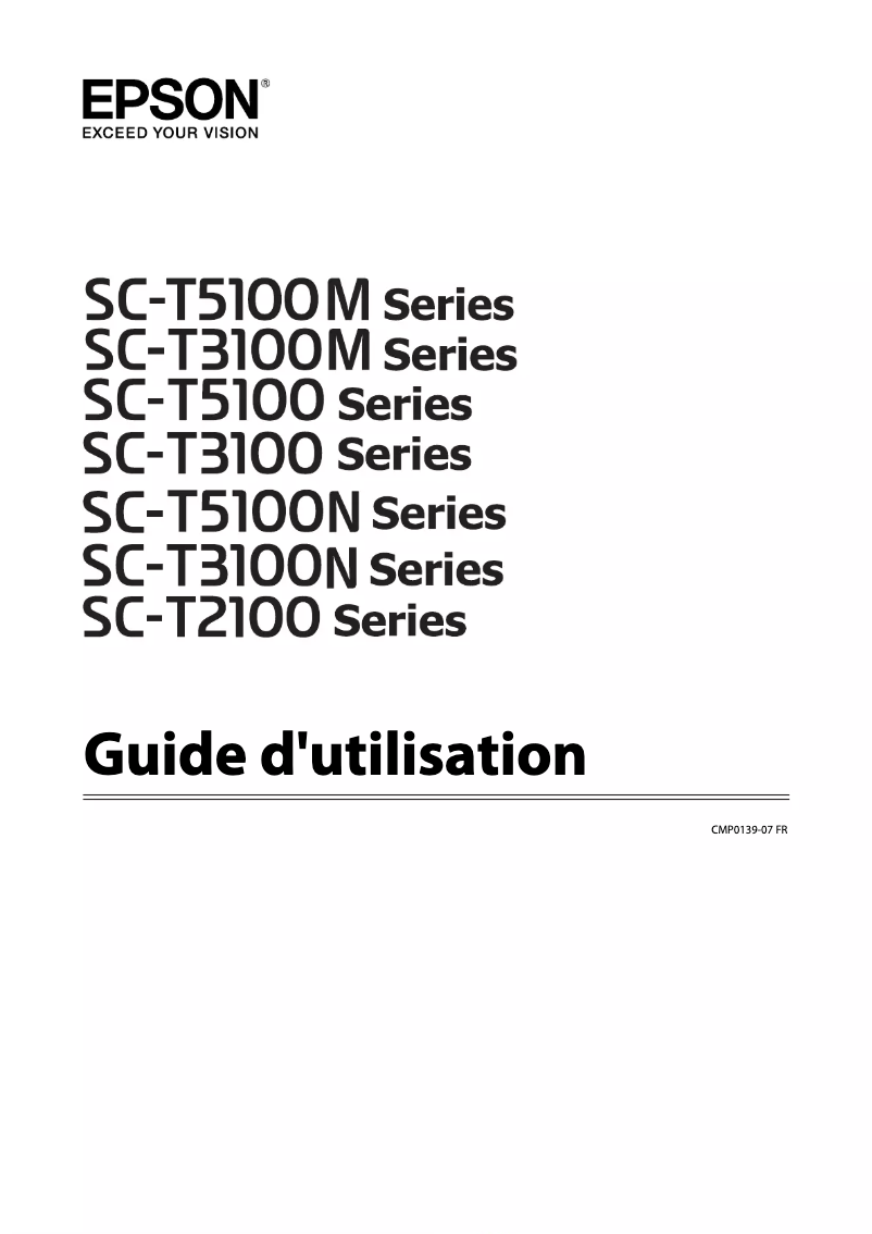 Page 1 de la notice Manuel utilisateur Epson SureColor SC-T2100