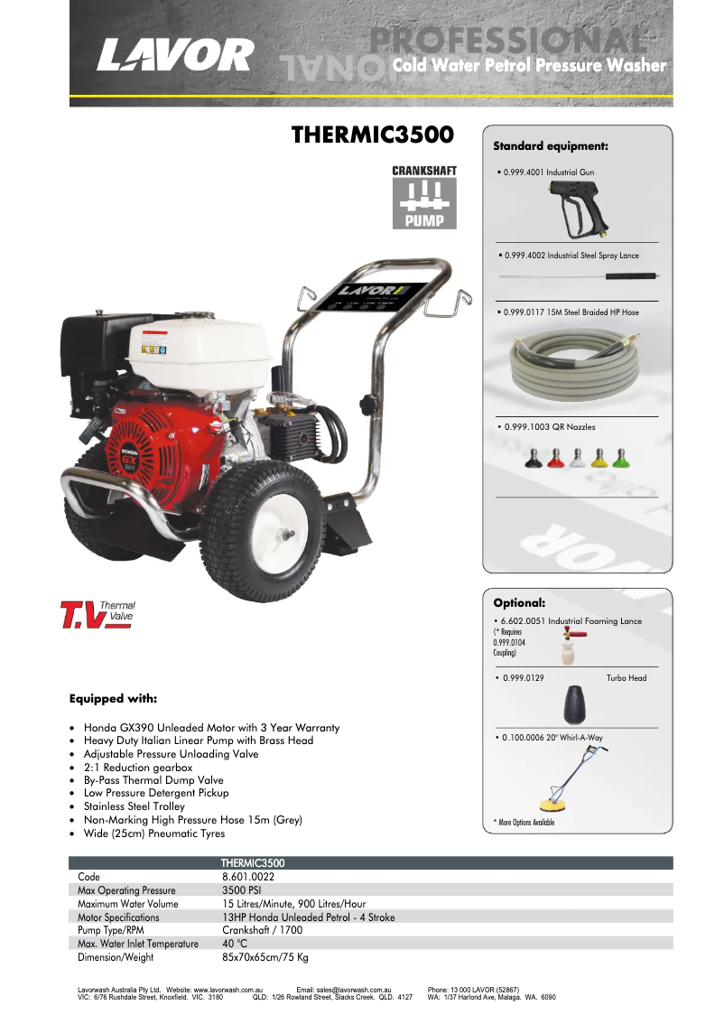 Image de la première page du manuel de l'appareil THERMIC3500