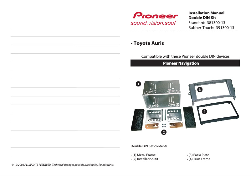 Page n°1 - Manuel utilisateur Pioneer 381300-13