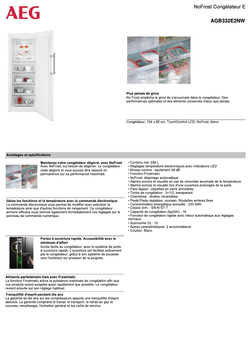 Página 1 del manual Ficha técnica AEG AGB332E2NW