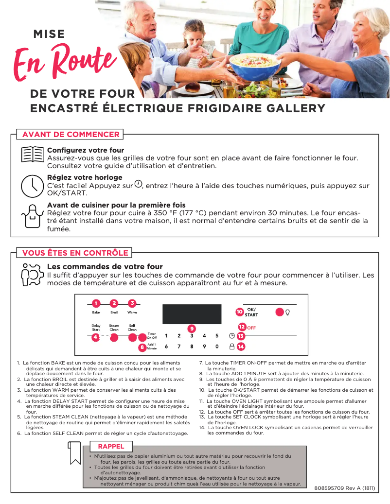 Page 1 de la notice Manuel utilisateur Frigidaire FGEW3046UF
