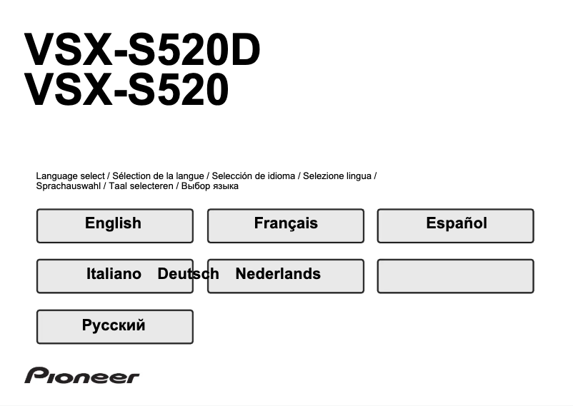 Image de la première page du manuel de l'appareil VSX-S520