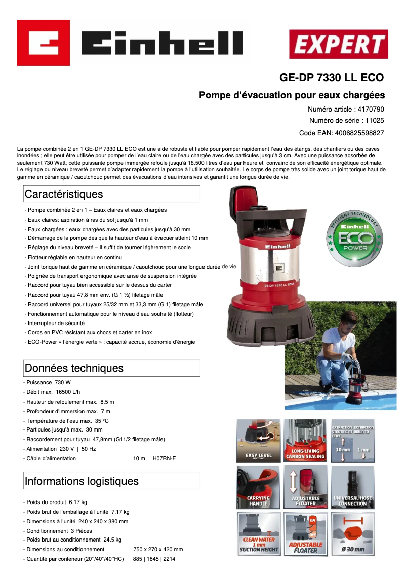 Image de la première page du manuel de l'appareil GE-DP 7330 LL ECO