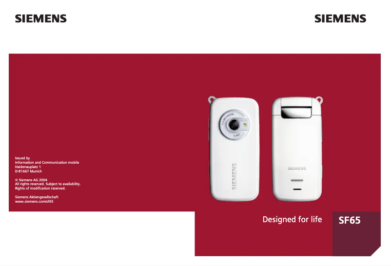 Página 1 del manual Manual de usuario Siemens SF65