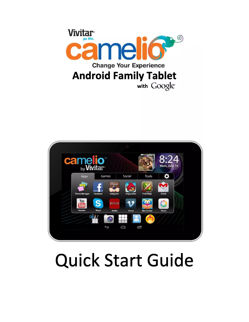 Page n°1 - Manuel utilisateur Vivitar Camelio