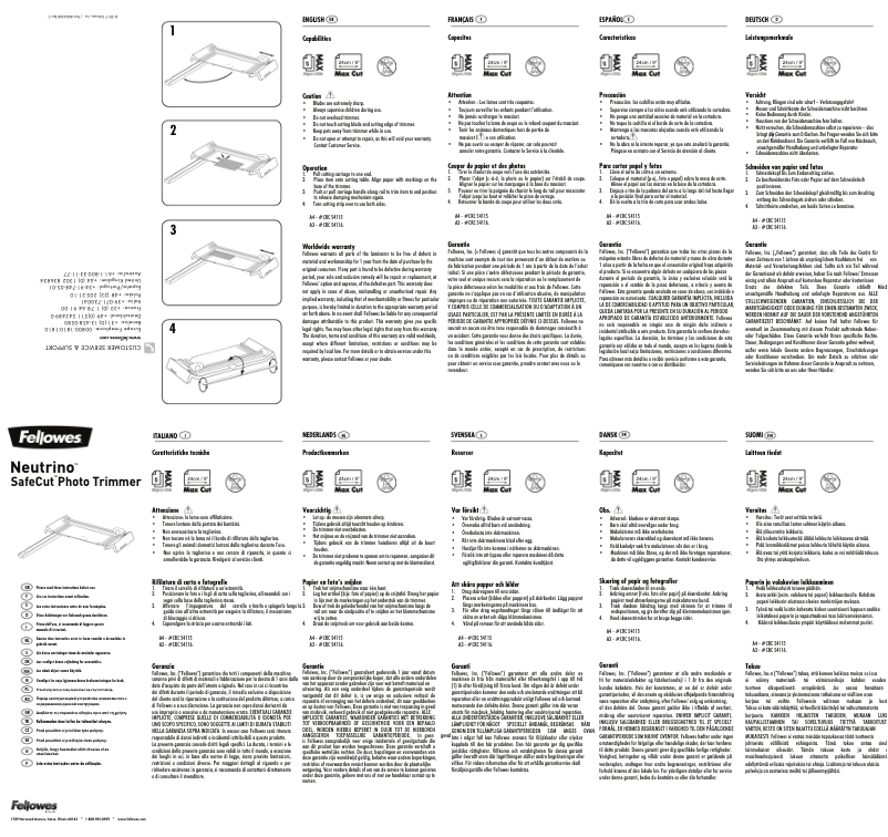Page n°1 - Manuel utilisateur Fellowes Neutrino
