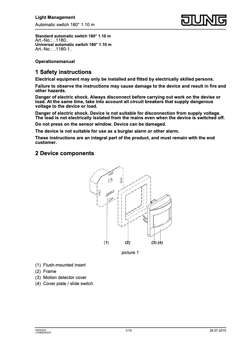 Imagen de la primera página del manual del dispositivo CD 1180 WU SW