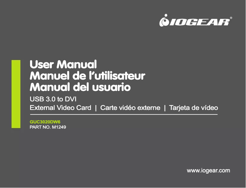 Page 1 de la notice Manuel utilisateur iogear GUC3020DW6