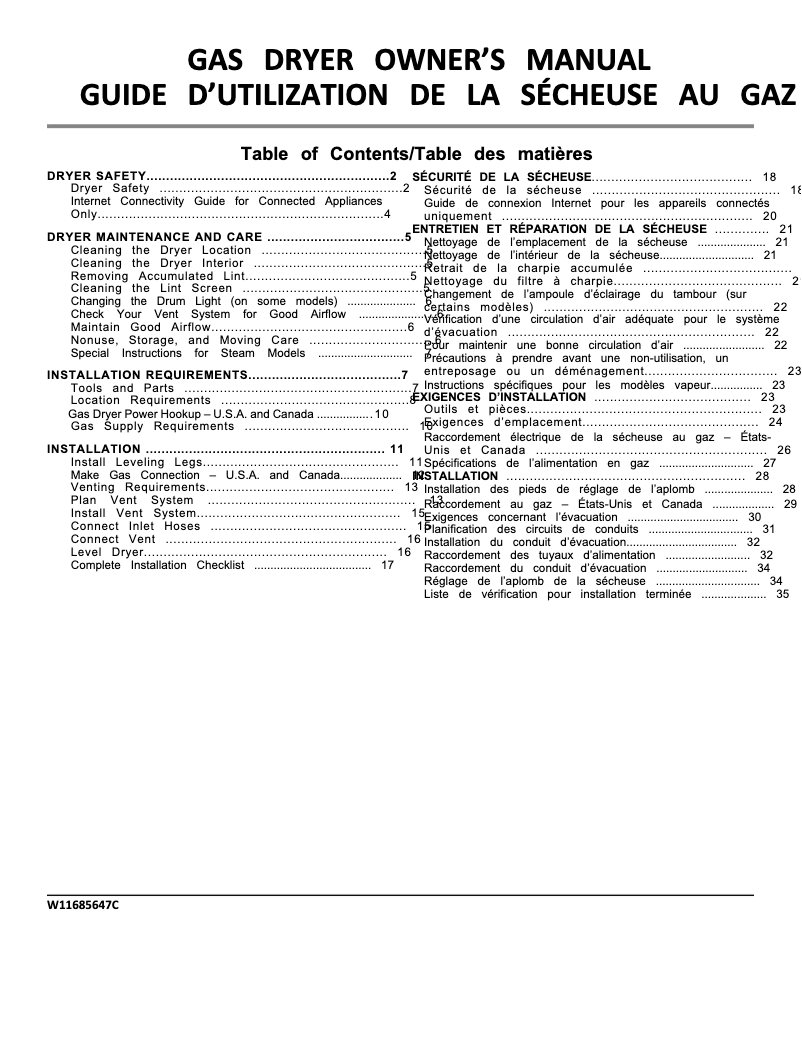 Image de la première page du manuel de l'appareil WGD5720RW
