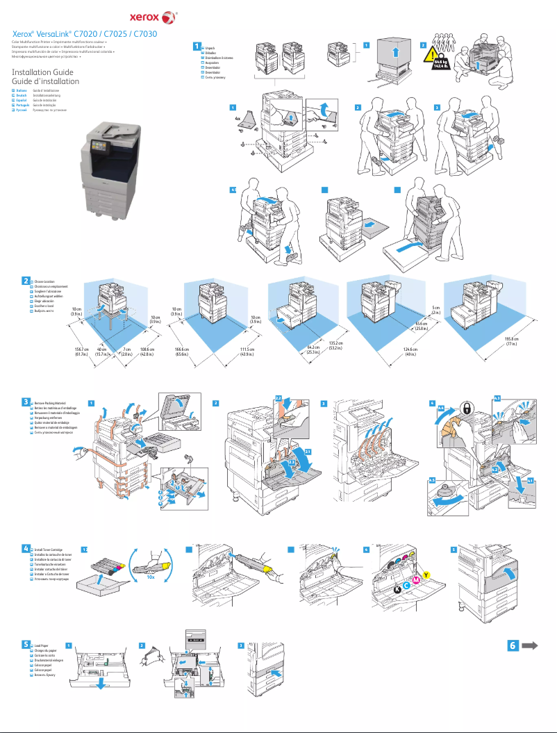 Page 1 de la notice Guide d'installation Xerox VersaLink C7025