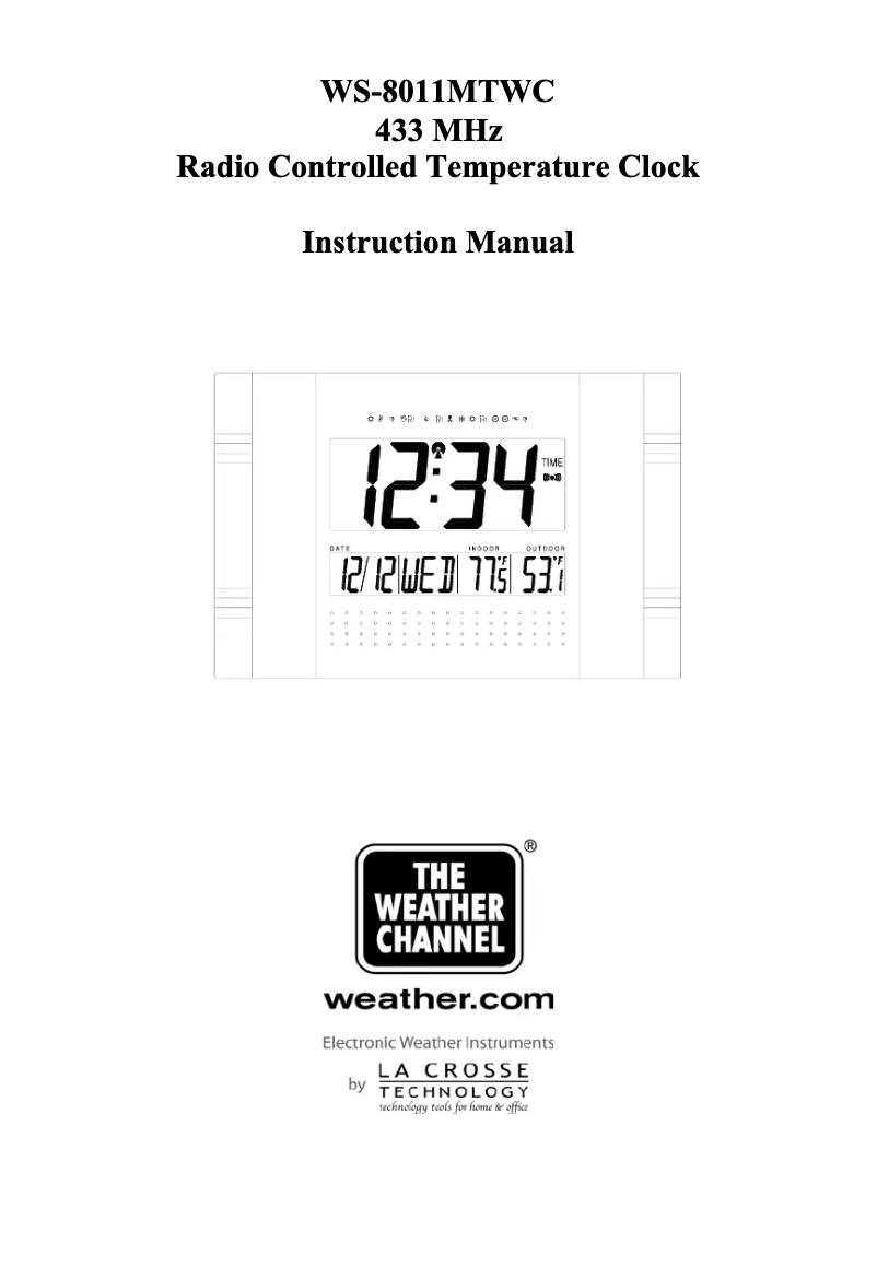 Page n°1 - Manuel utilisateur La Crosse Technology WS-8011UM