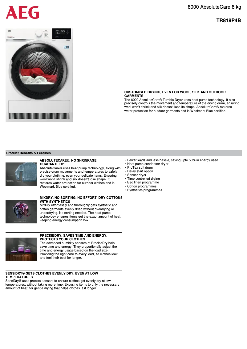 Image de la première page du manuel de l'appareil TR818P4B