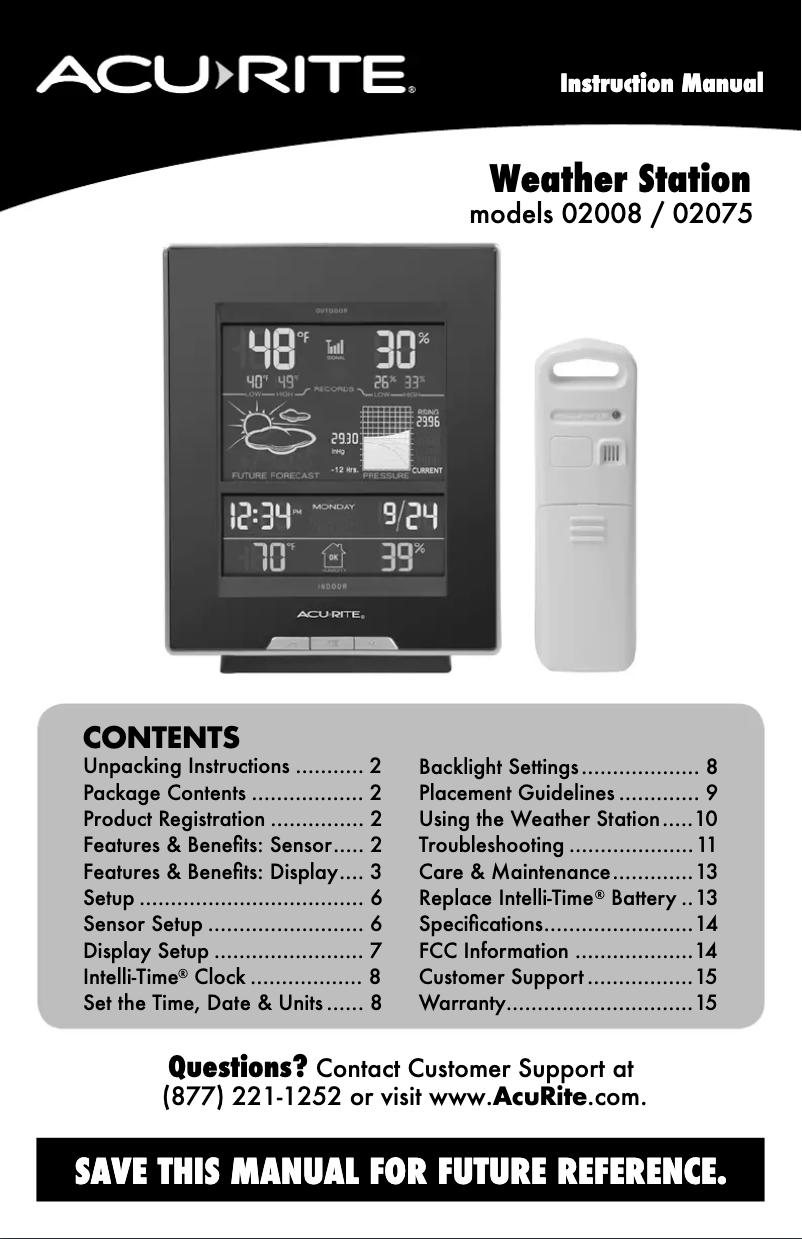 Image de la première page du manuel de l'appareil 02075