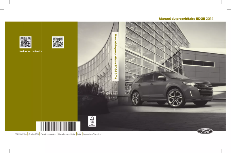 Page n°1 - Manuel utilisateur Ford Edge (2014)