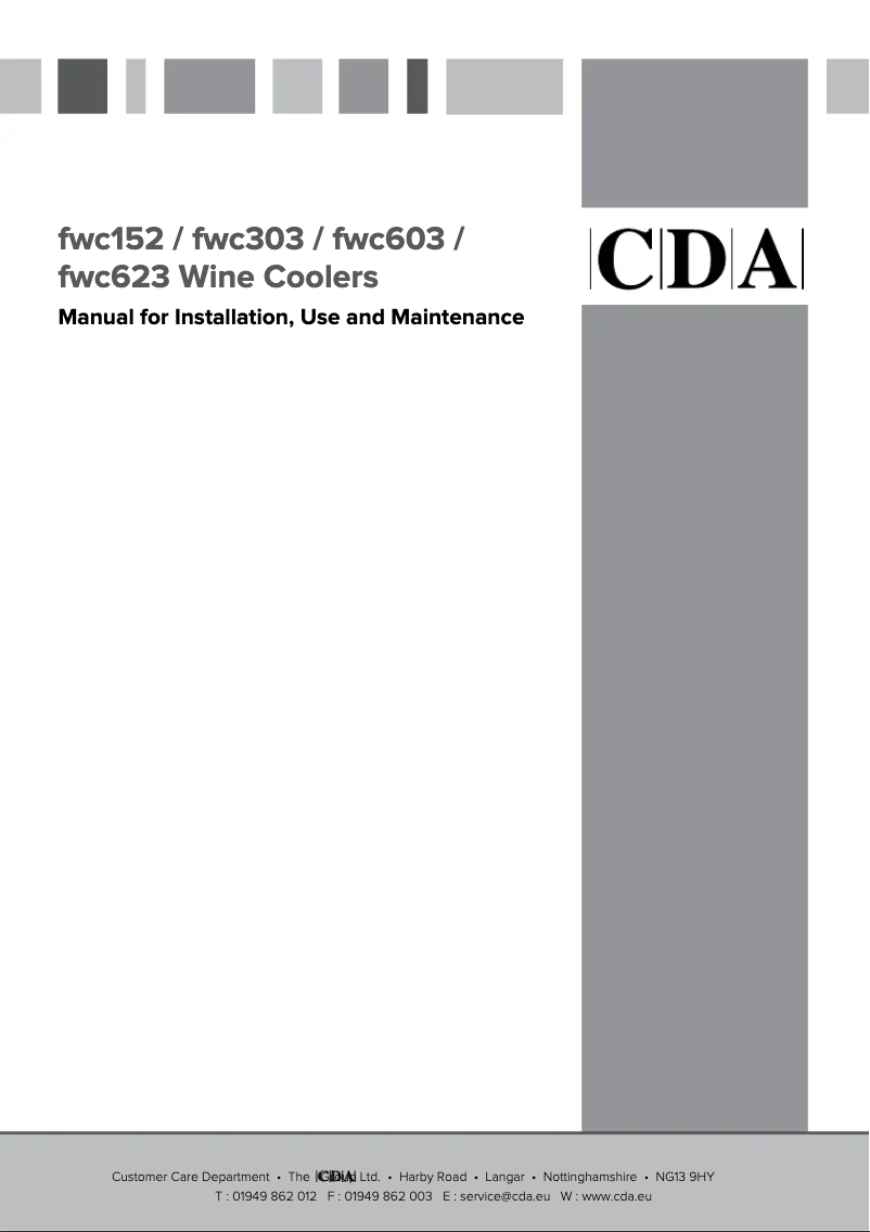Page n°1 - Manuel utilisateur CDA FWC603