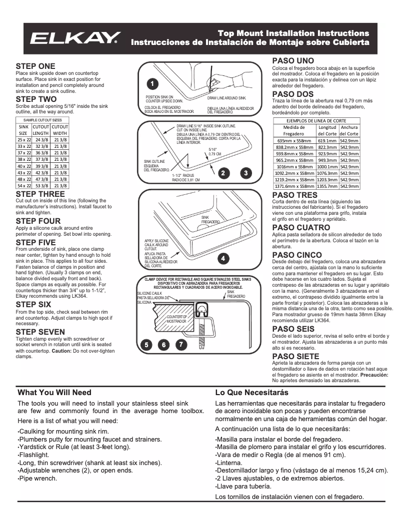 Page n°1 - Guide d'installation Elkay LR2219PDMR2