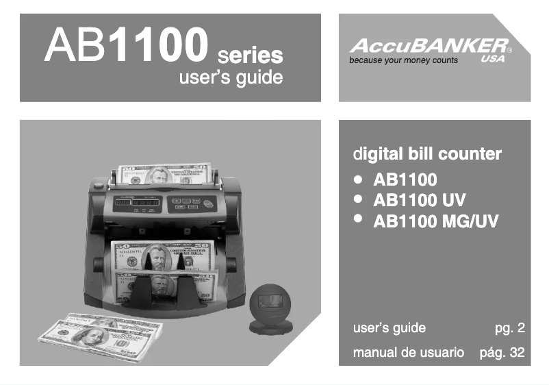 Image de la première page du manuel de l'appareil AB1100 UV