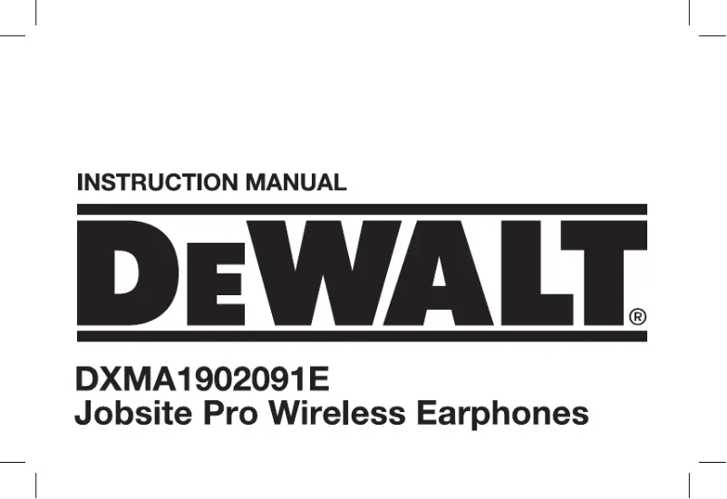 Page n°1 - Manuel utilisateur DeWalt DXMA1902091E