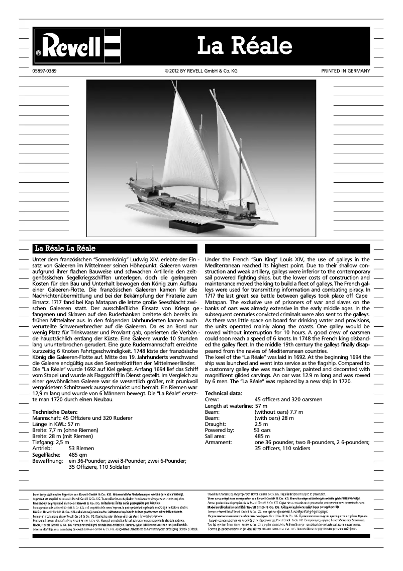 Image de la première page du manuel de l'appareil La Reale