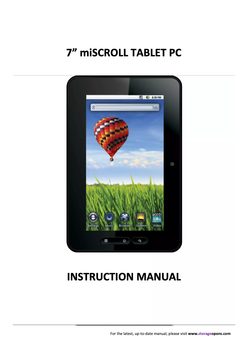 Page n°1 - Manuel utilisateur Storage Options 7” miSCROLL