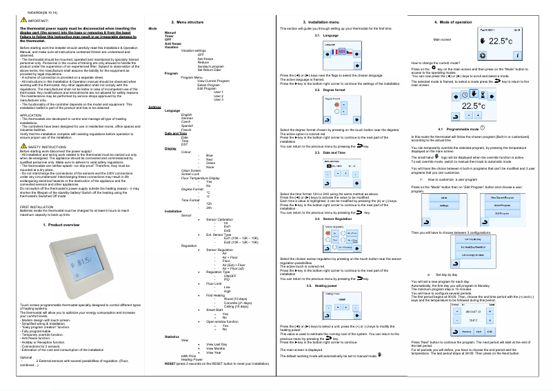 Page n°1 - Manuel utilisateur Fenix TFT