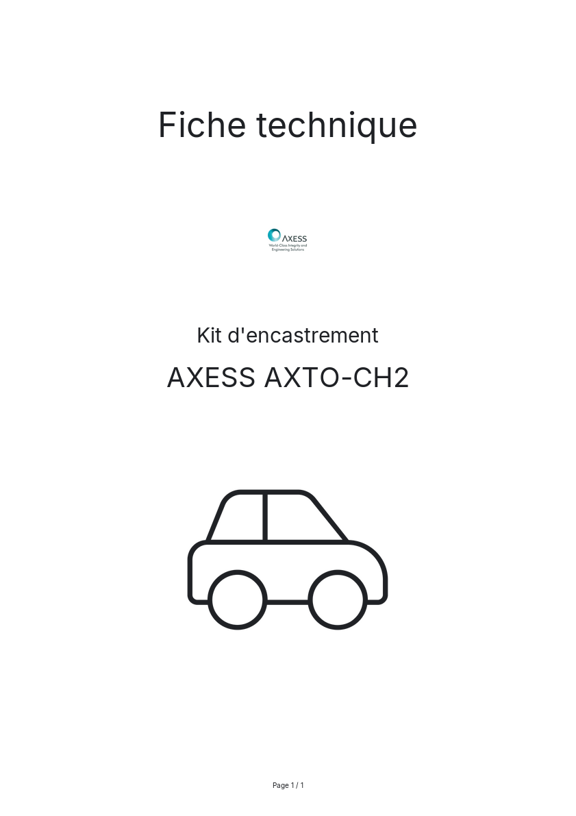 Page n°1 - Fiche technique AXESS AXTO-CH2