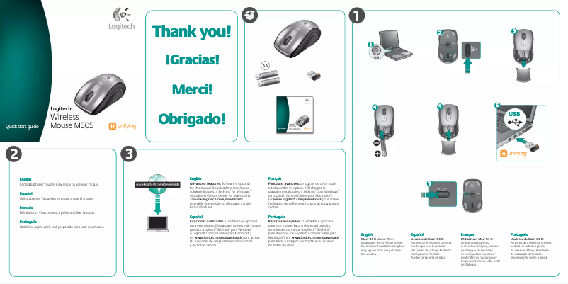 Page 1 de la notice Manuel utilisateur Logitech M505