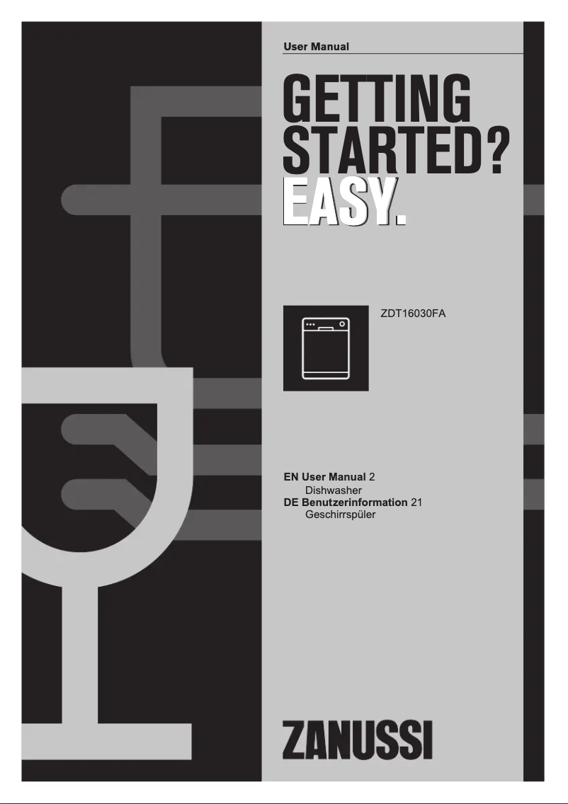 Image de la première page du manuel de l'appareil ZDT16030FA
