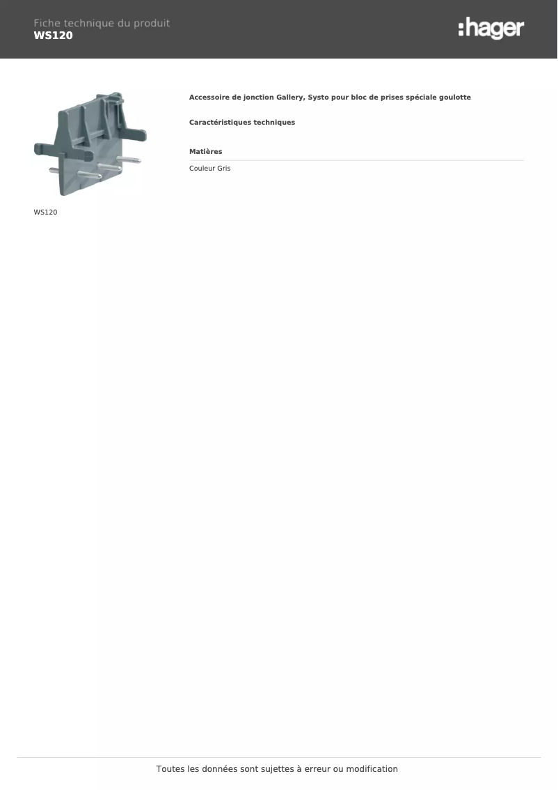 Image de la première page du manuel de l'appareil WS120