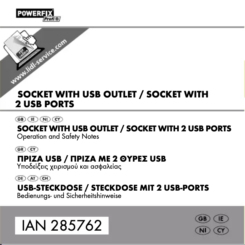 Page 1 de la notice Manuel utilisateur Powerfix IAN 285762