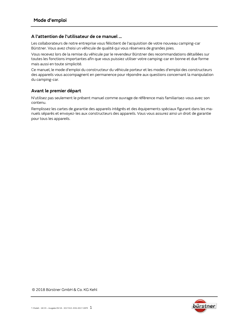 Image de la première page du manuel de l'appareil Ixeo T (2019)