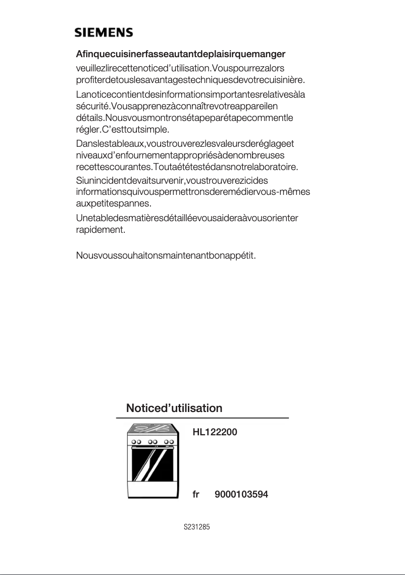 Image de la première page du manuel de l'appareil HL122200