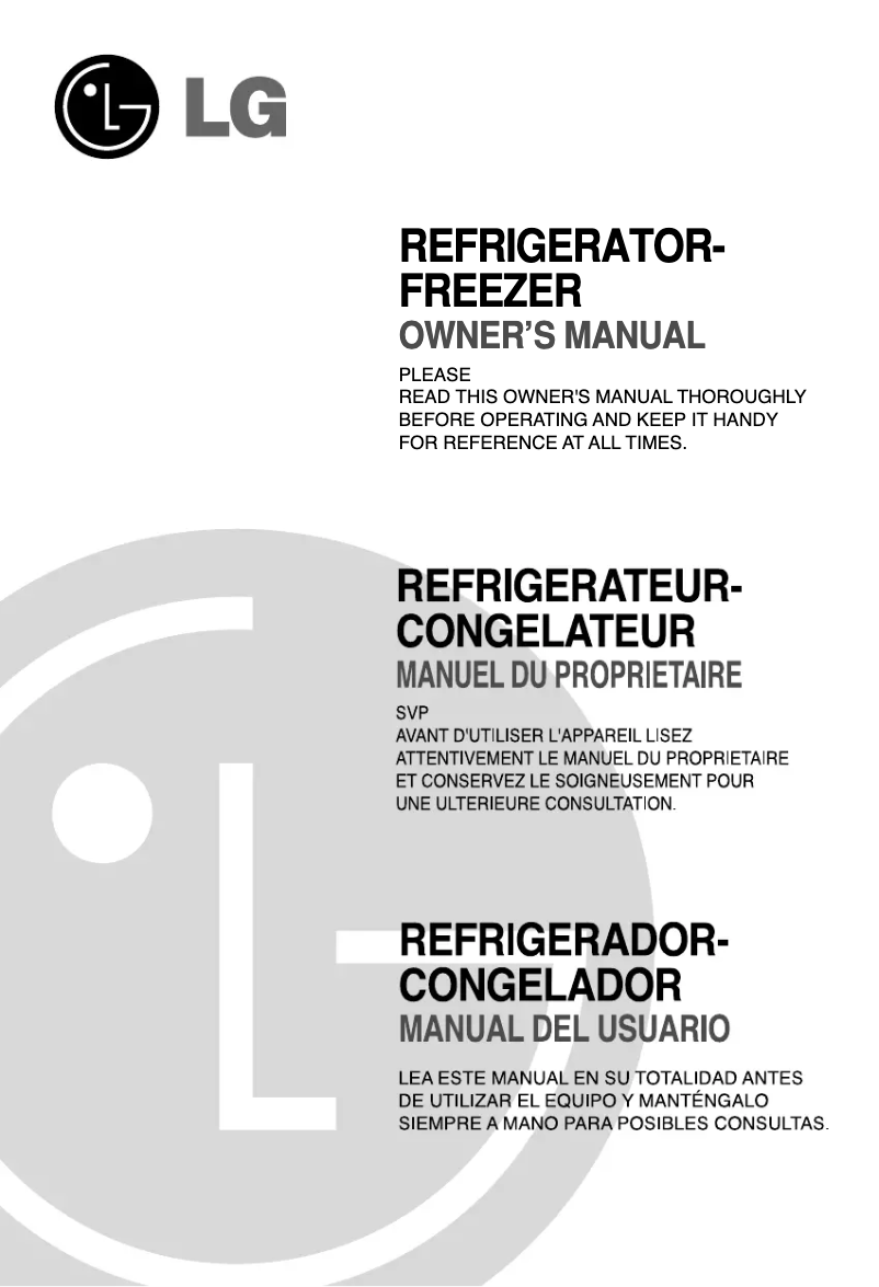 Page 1 de la notice Manuel utilisateur LG GR-B712YLB