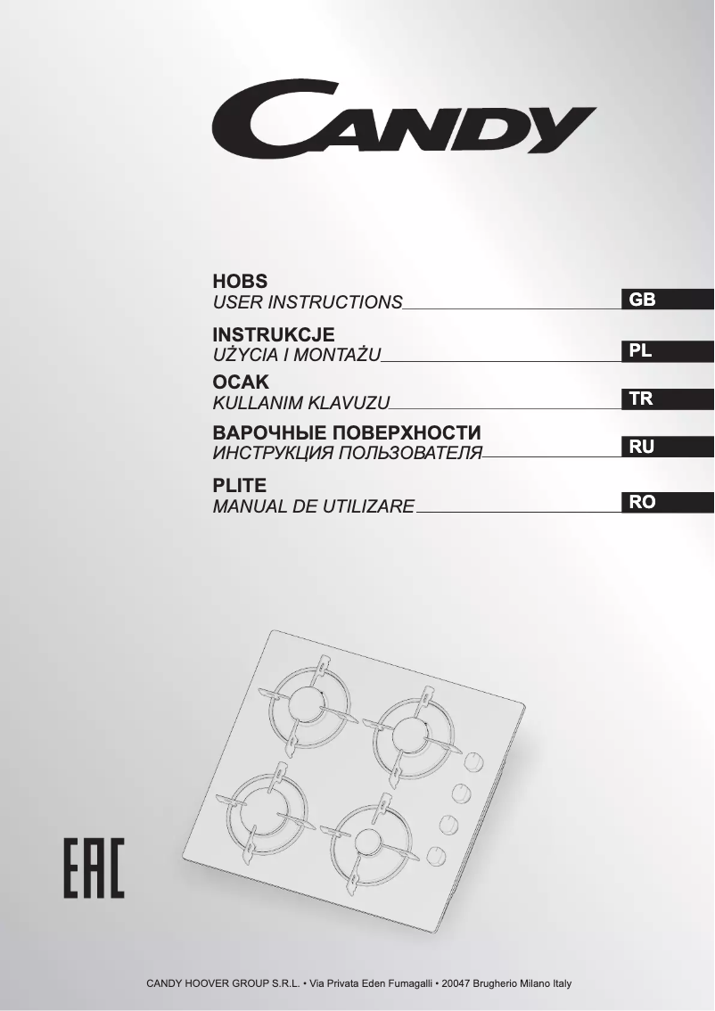 Page n°1 - Manuel utilisateur Candy PVL64SGB